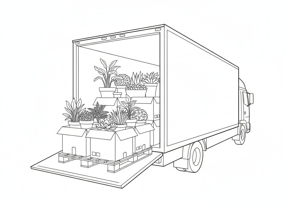 Kasse med planter